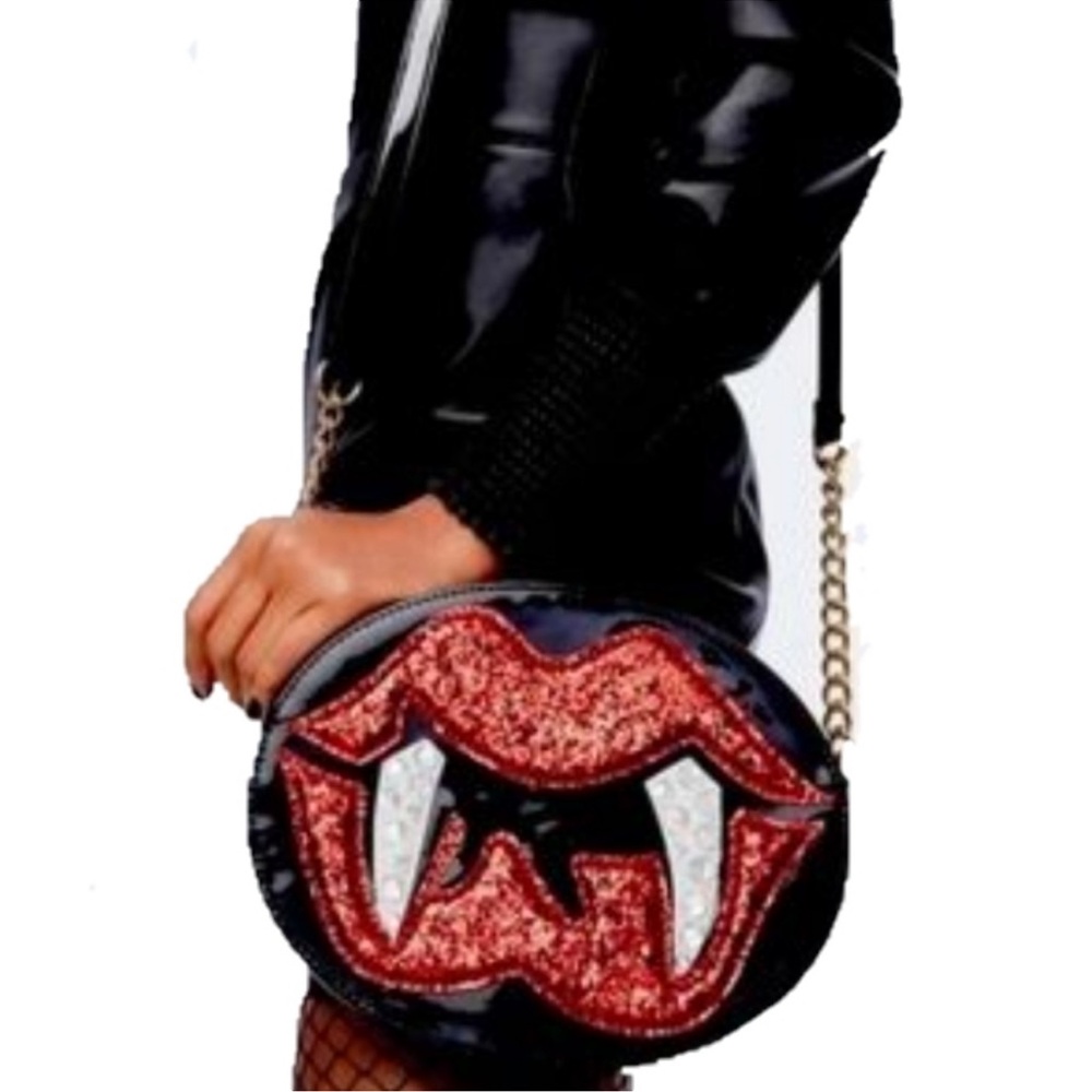 Betsey Johnson lips and fangs crossbody